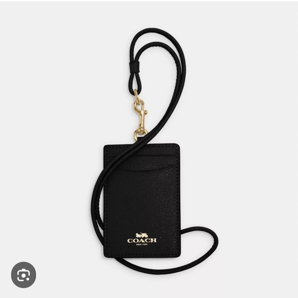 Coach Black ID Lanyard